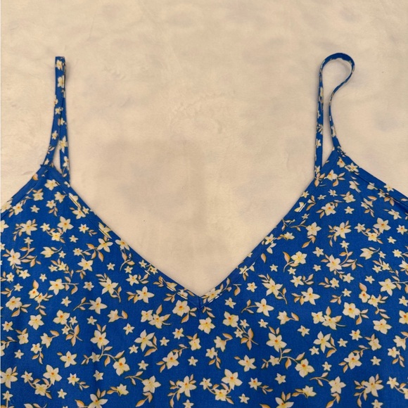 Billabong 90s Babe Mini dress, Blue with Yellow Floral Pattern, large - Picture 3 of 13